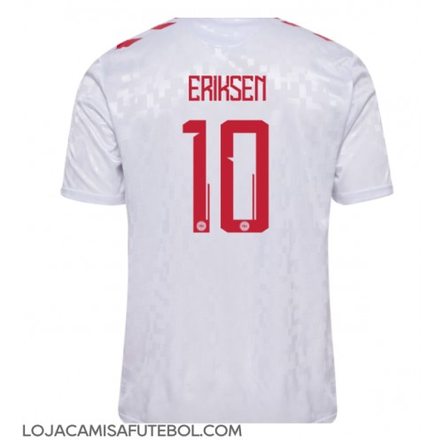 Camisa de Futebol Dinamarca Christian Eriksen #10 Equipamento Secundário Europeu 2024 Manga Curta